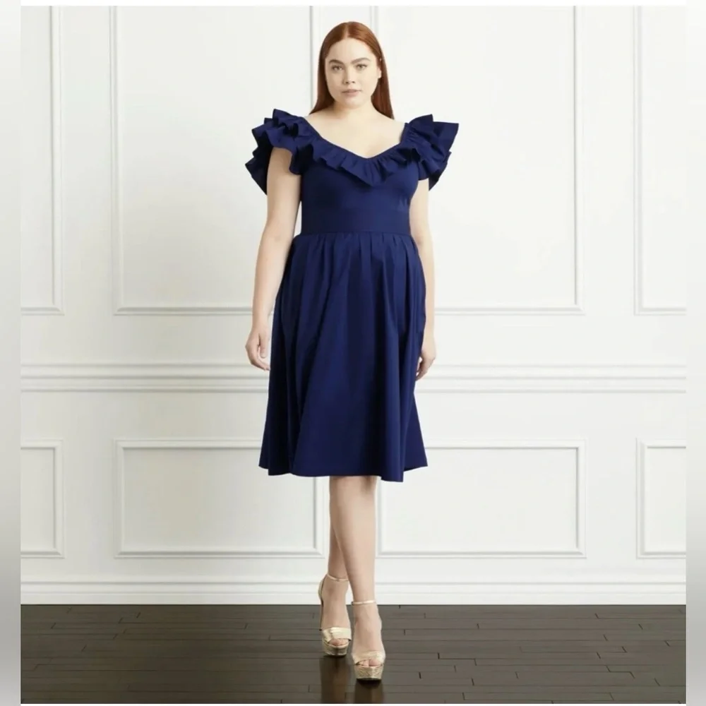 Hill House | Dresses | Hill House Home Ava Navy Ruffletrim Midi Dress Size  Xl | Poshmark